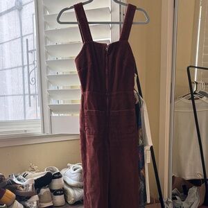 Free People Corduroy Burgundy Jumpsuit